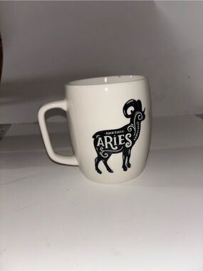 Aries Zodiac White Ceramic Mug - Astrological Coffee Cup
